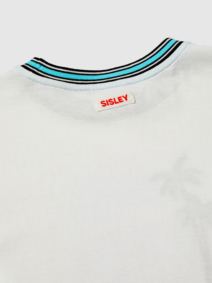 T-shirt with embroidered print - boys' short sleeve t-shirts - White | Sisley Young image number 2